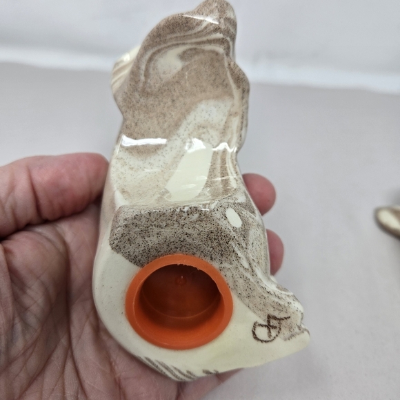 St. Helen Ashware Nesting Salt & Pepper Shakers Cream & Beige Ceramic Novelty - Picture 7 of 8